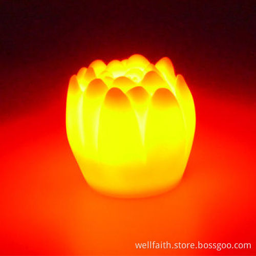 Creative Multicolor Changeable Water Activated Lotus LED Candle Lights